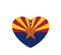 Arizona Flag Pattern Car Air Fresheners 6 Pcs Heart Shape Hanging Aromatherapy Tablets Scented Fresheners For Bedroom Bathroom