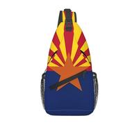 Arizona Flag Patterned men's crossbody bag with adjustable strap, suitable for outdoor hiking or daily commuting