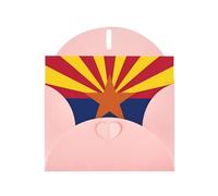 Arizona Flag Print Shimmer Blank Greeting Cards with Envelopes, Elegant DIY Invitations,Thank You Notes