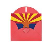 Arizona Flag Print Shimmer Blank Greeting Cards with Envelopes, Elegant DIY Invitations,Thank You Notes