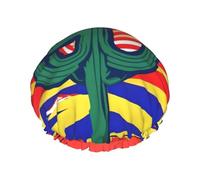 Arizona Flag Print Shower Cap Bath Caps Elastic Reusable Shower Hair Cap Double Layers Hair Cap