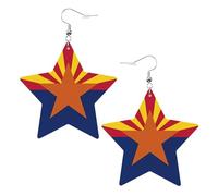 Arizona Flag Prints Leather Star-Shaped Earrings Lightweight And Stylish Accessories For Parties Dances And Everyday Life.
