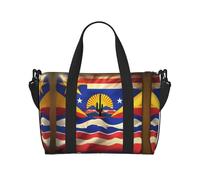 Arizona Flag-standard print Gym Bag for Women,Carry on Weekender Overnight Duffle Bag,Personal Item Tote Bag, Black, One Size