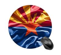 Arizona Flag Standard Round Mouse Pad 7.8 Inch, Portable Gaming Mouse Mat with Non-Slip Rubber Base & Smooth Surface, Waterproof Mousepad for PC, Laptop, Computer, Office, Home