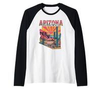 Arizona Flag t-Shirt - Arizona Cactus Desert AZ Pride Raglan Baseball Tee