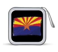 Arizona Flag Trendy CD Case Hard Plastic Portable DVD Storage Binder Wallet for Car Home Office