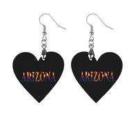 Arizona Flag Wooden Earrings Pendants Lightweight Wood Drop Charms Statement Jewelry Gifts for Women Circular