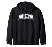 Arizona Grand Canyon State Established 1912 saguaro graphics Zip Hoodie