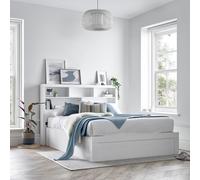 Arizona - King Size - Bookcase Ottoman Storage Bed - White - Wooden - 5ft - Happy Beds