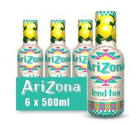 Arizona Lemon Iced Tea, Pack of 6 x 500ml PET Bottles, Black Tea with Natural Lemon, No Artificial Colours or Preservatives