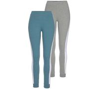 Arizona Pack of 2 Side Stripe Leggings Grey