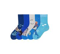Arizona Pack of 5 Pairs of Kids Printed Socks Indigo