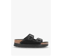 Arizona Pap French Piping Flex Platform Black Mules - Black Fabric / 41