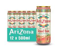 Arizona Peach Iced Tea with Real Peach Juice, 12 x 500ml Cans