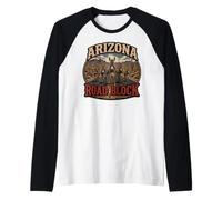 Arizona Road Block Burros Funny Raglan Baseball Tee