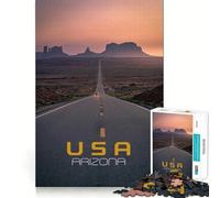 Arizona Road Trip 1000 Pieces Puzzles for Teenagers Calm Game Sharp Detail Fun Challenge Night Play (38x52cm)