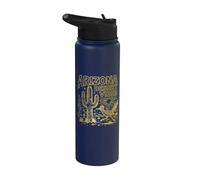 Arizona Roadrunner Saguaro Cactus Desert Vibes Vintage Stainless Steel Insulated Water Bottle