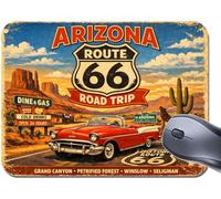 Arizona Route 66 Road Trip Mouse Mat USA Retro Vintage Style Mouse Pad Car Art Gift