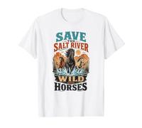 Arizona Save Wild Horses Salt River Canyon Wildlife Care Value Graphic T-Shirt, Men, White, M