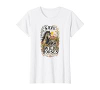 Arizona Save Wild Horses Salt River Canyon Wildlife Care Value Graphic T-Shirt, Women, White, M