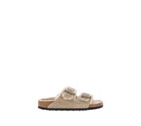 Birkenstock Arizona Fur Womens Light Taupe suede Womens slipper mules 1028293 in a Plain Suede Leather in Size 37