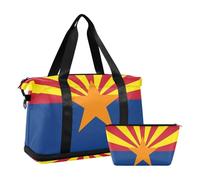 Arizona State Flag Az Blue Red Personal Item Travel Bag Travel Bag Weekend Night Bag With Hiking Cosmetic Bag Folding, Arizona State Flag Blue Red, 1 Size, Arizona State Flag AZ Blue Red, 1 size