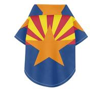 Arizona State Flag Az Blue Red Summer Dog Shirts Collared Polo T-Shirts Button Up Lightweight and Breathable Pet Shirts Doggy Sweatshirt Puppy Kitten Perfect for Everyday Wear, and Photoshoots