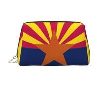 Arizona State Flag Printed Zippered Toiletry Bag, Wide Open Storage Case for Personal Care Items and Cosmetics