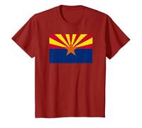 Arizona State Flag T-Shirt, Youth, Cranberry Red, Large