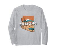 Arizona State Map Road Trip Phoenix Tucson Mesa Scottsdale Long Sleeve T-Shirt