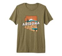 Arizona State Map Road Trip Phoenix Tucson Mesa Scottsdale Premium T-Shirt