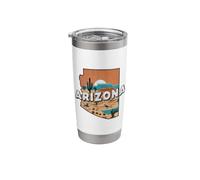 Arizona State Map Road Trip Phoenix Tucson Mesa Scottsdale Stainless Steel Insulated Tumbler