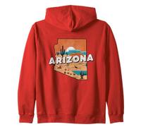 Arizona State Map Road Trip Phoenix Tucson Mesa Scottsdale Zip Hoodie