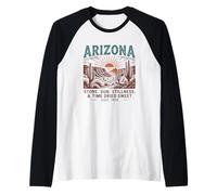 Arizona Stone. Sun. Stillness. & Time Dried Sweet Since 1912 Raglan Baseball Tee