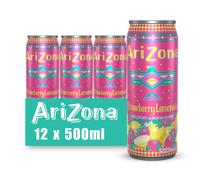 Arizona Strawberry Lemonade Fruit Juice, Pack of 12 x 500ml Cans, Delicious Still Fruity Drink, No Artificial Flavours or Preservatives