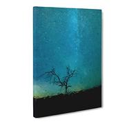 Arizona Tree Beneath The Stars Canvas Print | Gallery Wrapped 30mm Frame Wall Art | 24x16 inches | Ready to Hang | Modern Space Picture | Living Room Bedroom Lounge Office