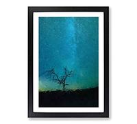 Arizona Tree Beneath The Stars Framed Print | A2 Black Framed Wall Art | Ready to Hang | Modern Space Picture | Living Room Bedroom Lounge Office