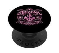 Arizona Vintage State Desert Canyon Cactus Western 1912 Az PopSockets Adhesive PopGrip
