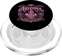 Arizona Vintage State Desert Canyon Cactus Western 1912 Az PopSockets PopGrip for MagSafe