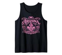 Arizona Vintage State Desert Canyon Cactus Western 1912 Az Tank Top