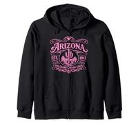 Arizona Vintage State Desert Canyon Cactus Western 1912 Az Zip Hoodie