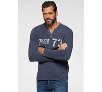 Arizona Washed Out Look Henley Top Blue Washed