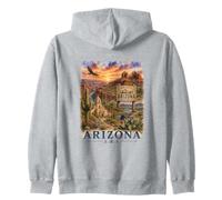 Arizona Watercolor Landscape Grand Canyon State Design Zip Hoodie