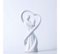 ARJDXDP Affectionate Couple Art Ceramic Statue, Abstract Love Statue Ornament Figurine, White Ornaments, Decorative Figures, Home Store Decoration,Modern Living Room Ornaments
