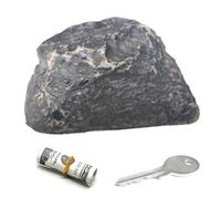 ARJDXDP Key Stone, 1PCS Imitation Stone with Secret Compartment, Artificial Stone for Geocaching (black)