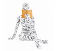 ARJDXDP Resin Abstract Thinker Sculpture, Reading Woman Figurine, Decorative Figures, Innovative Lady Reading Pulp Molding Bookshelf Ornaments for Home Decoration