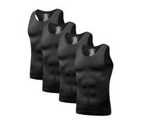 Arjen Kroos Compression Vest for Men Slimming Body Shaper Undershirts Tight Shapewear Workout Tank Tops Black-M