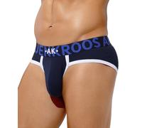 Arjen Kroos Men's Cotton Underwear Briefs Soft Underpants Sport Breathable Slips Low Rise Anti-chafing Hipster Pants,Dark Blue,L