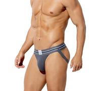 Arjen Kroos Men's Jock Strap Briefs Low Rise Jockstraps Athletic Supporter Sports Underwear Grey-L