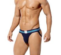 Arjen Kroos Men's Jock Strap Briefs Low Rise Jockstraps Athletic Supporter Sports Underwear Navy blue-M